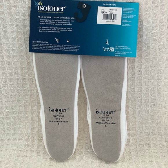 Isotoner White Womens Slippers New With Tags - Picture 3 of 5